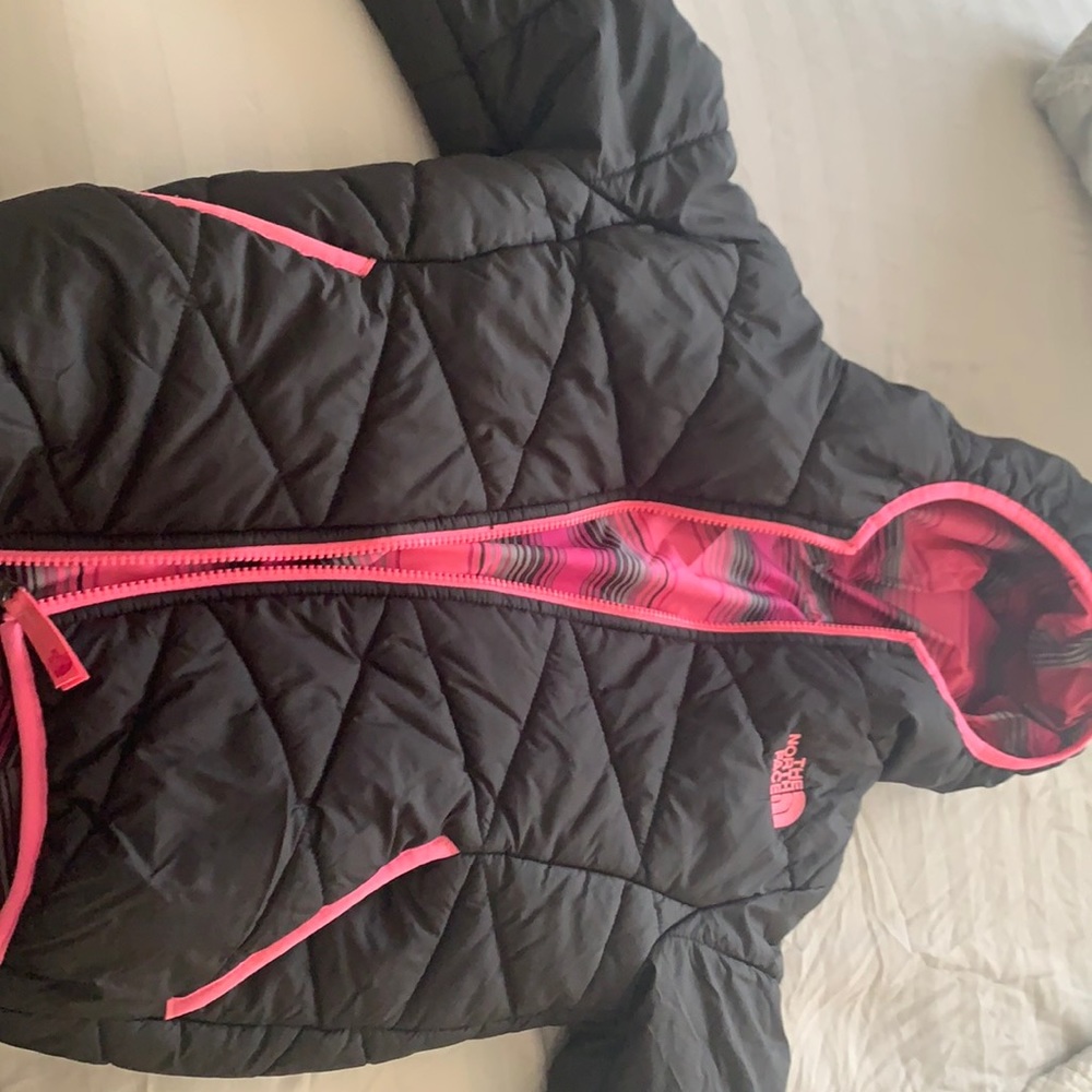 Reversible northface girls size 6 coat